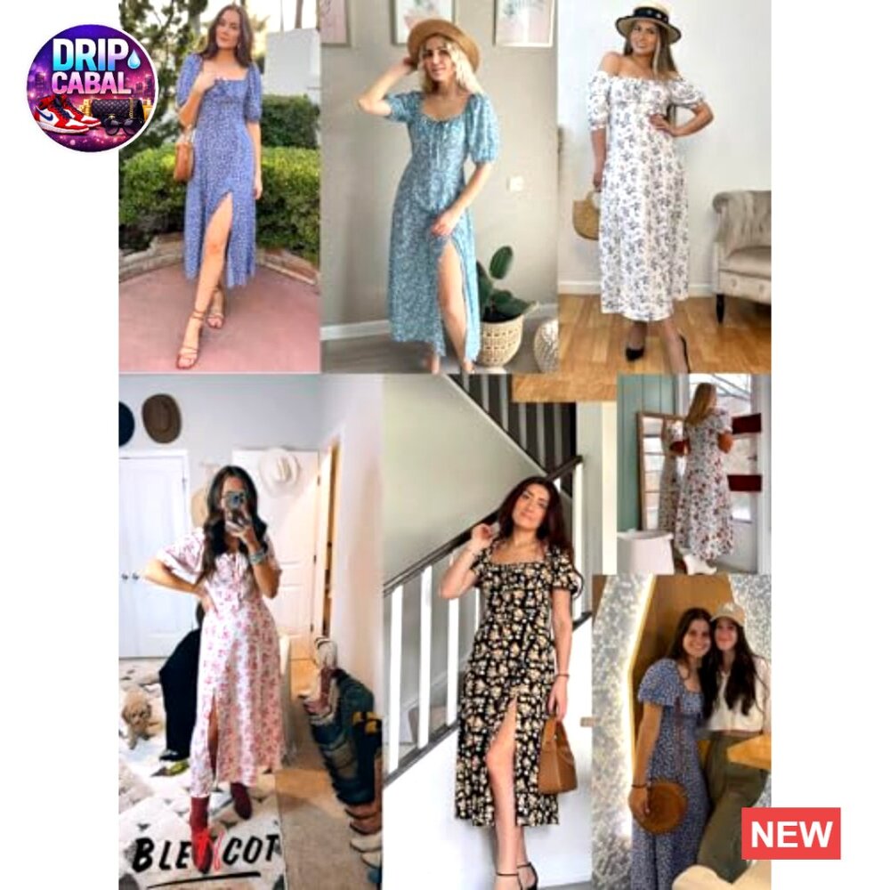 Polyester Elastane Square Neck Split Thigh Midi D… - image 6